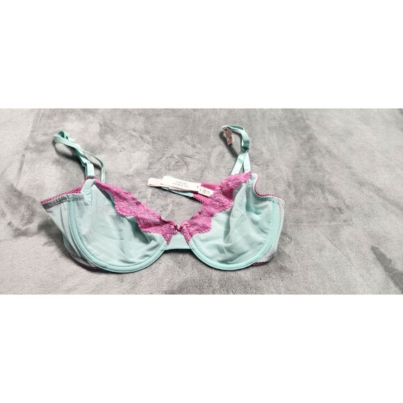 Victoria's Secret 36D Waterfall New Peony Tease Lace Trim Unlined Demi Bra NWT - Picture 1 of 6
